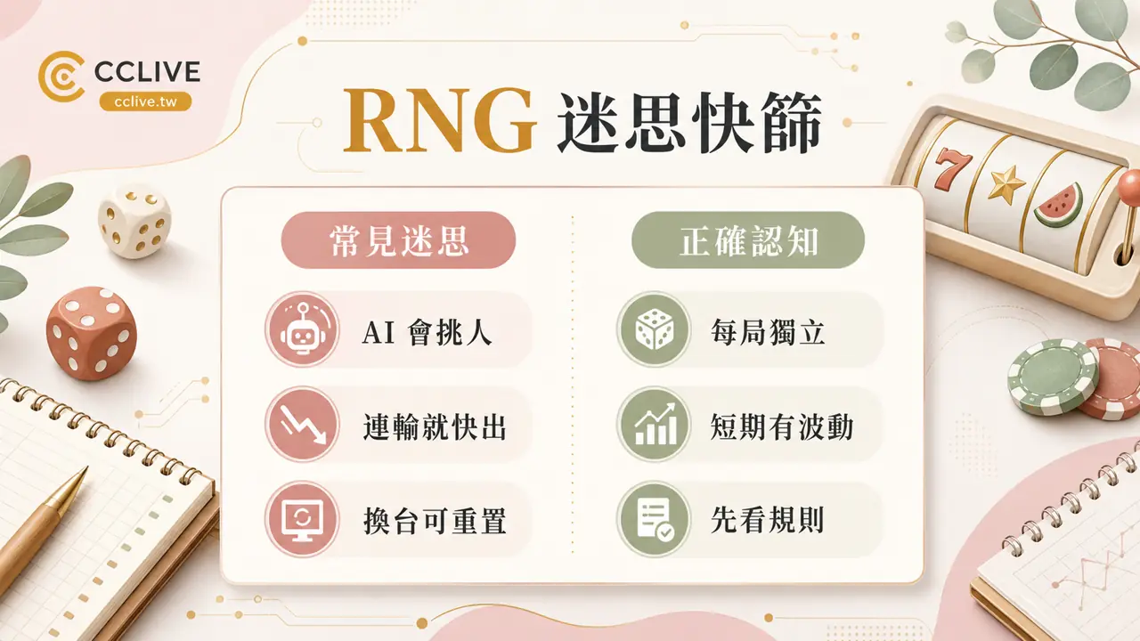 CCLIVE RNG 迷思快篩，AI 會挑人、連輸就快出、換台可重置等常見誤解