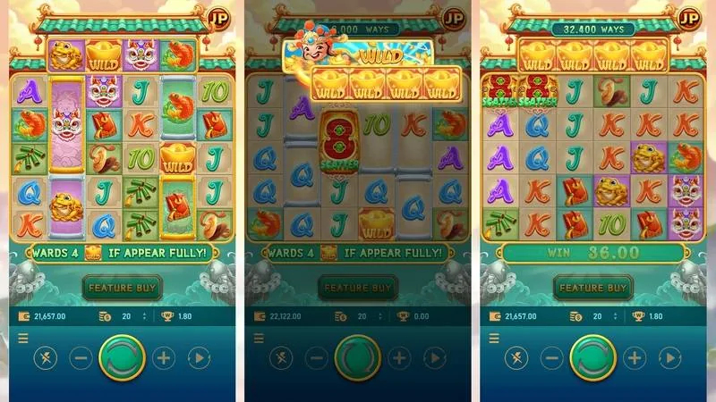 RSG聚寶財神官方遊戲轉輪畫面與百搭符號