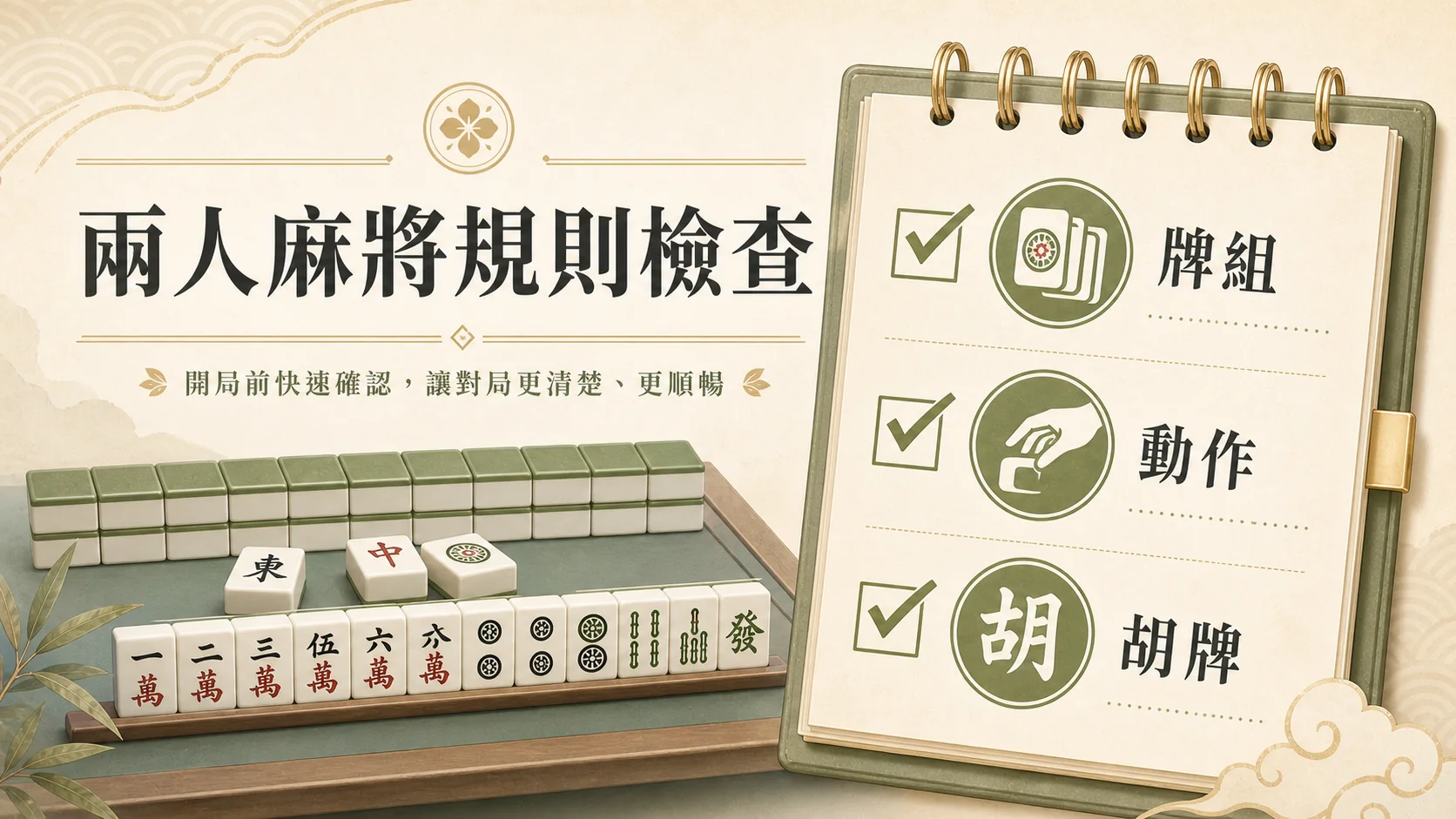 兩人麻將怎麼玩？規則、胡牌節奏與新手檢查｜彩城娛樂 CCLIVE