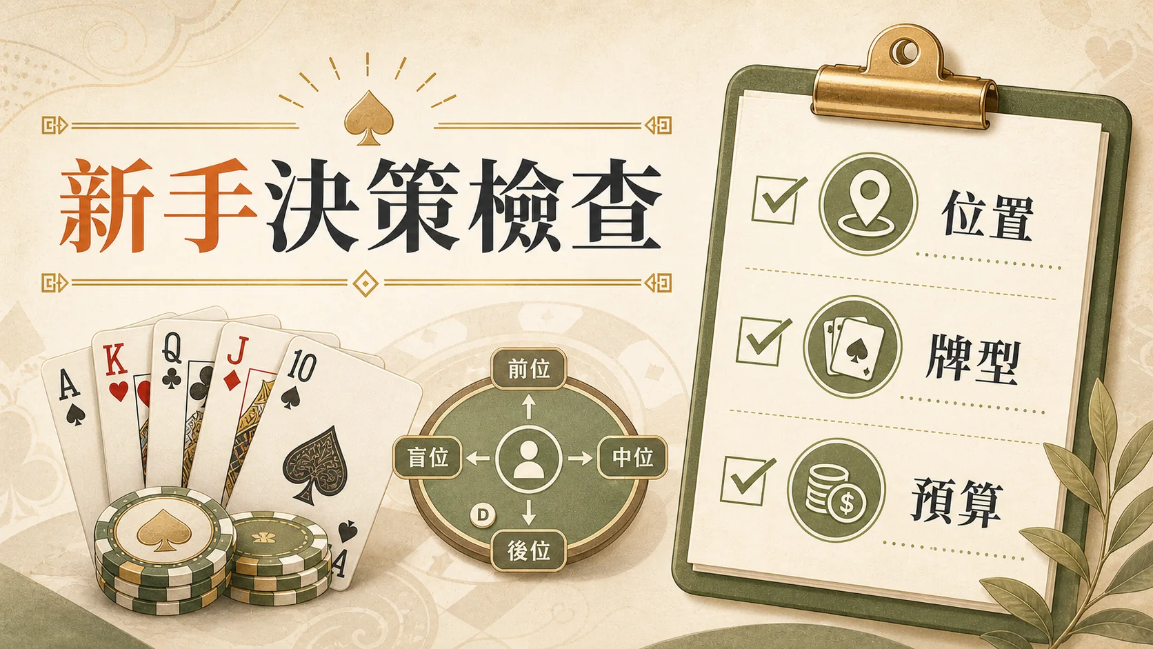 德州撲克 新手決策檢查 CCLIVE 玩家檢查圖
