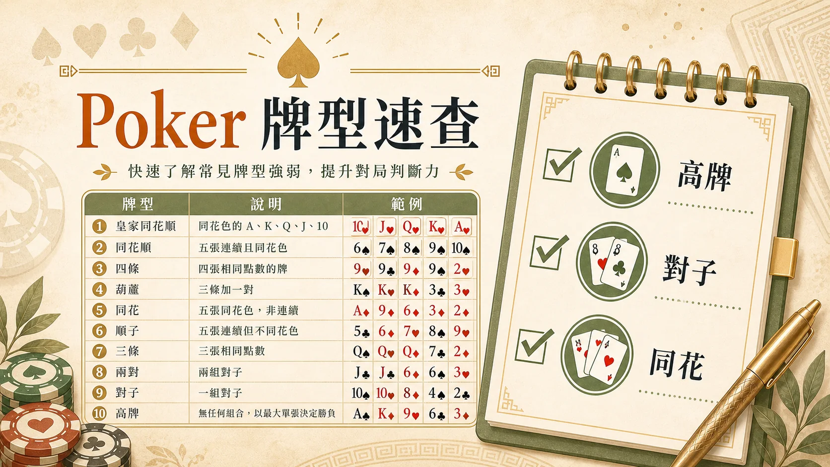 Poker 怎麼玩？牌型、下注節奏與新手檢查｜CCLIVE