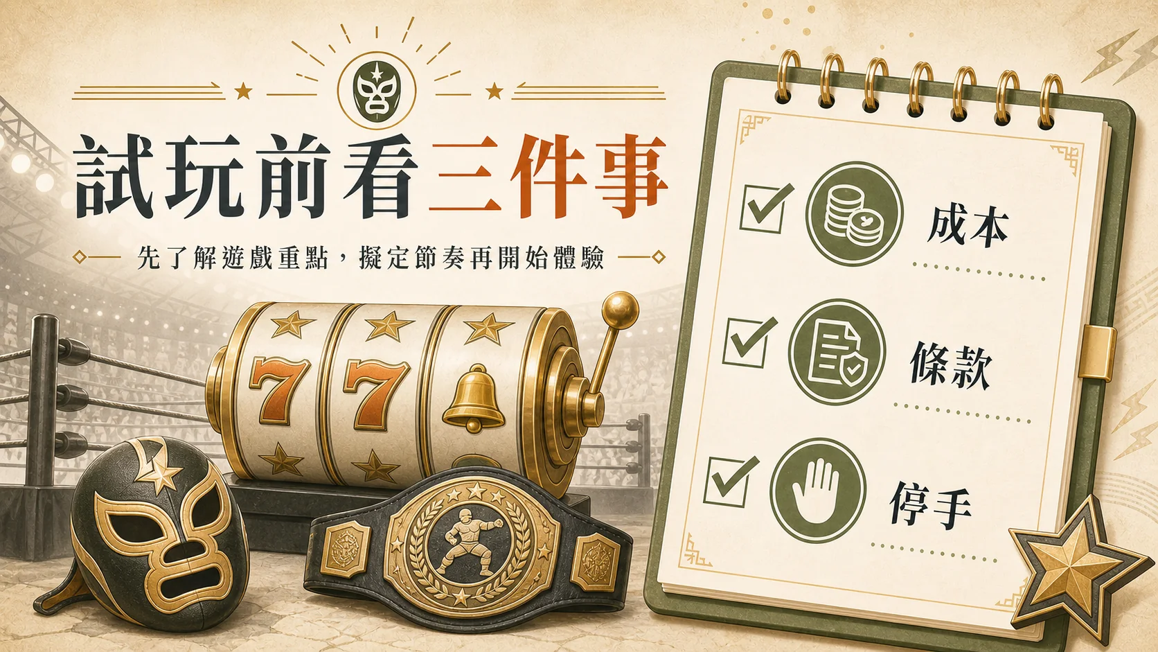 RSG 黃金摔角手 試玩前看三件事 CCLIVE 玩家檢查圖