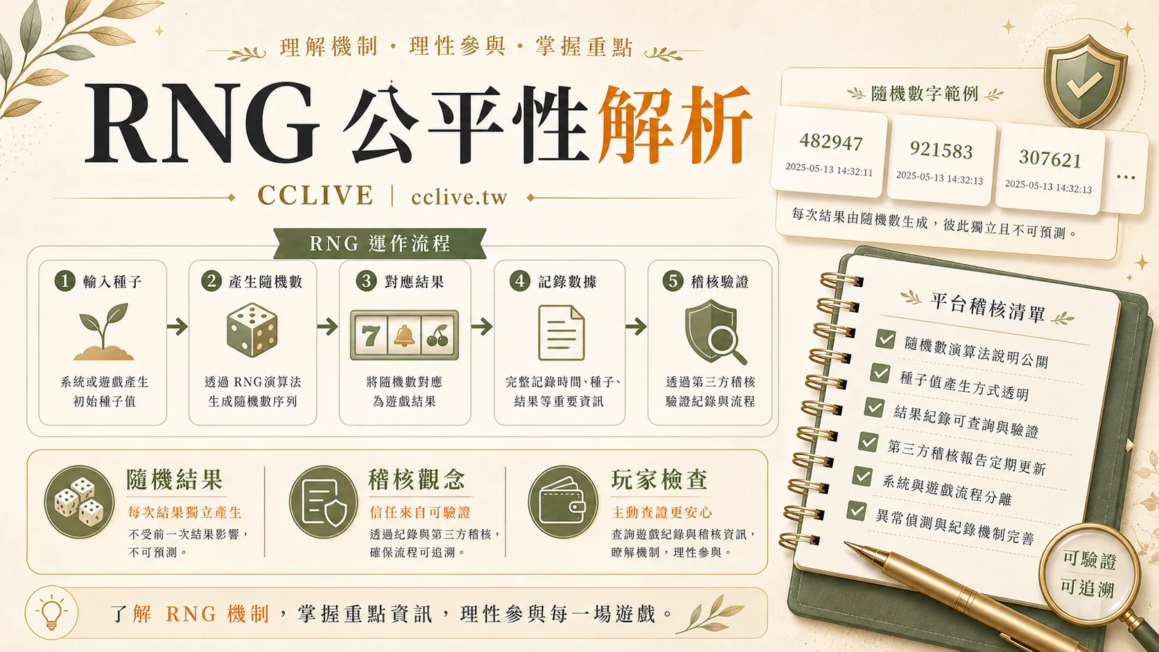RNG 公平性解析 2026｜隨機結果、稽核觀念與玩家檢查重點