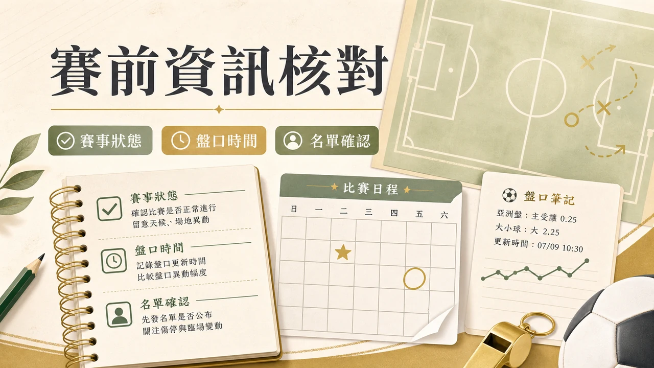 足球賽前資訊檢查指南：盤口、名單與停損紀錄怎麼看｜CCLIVE