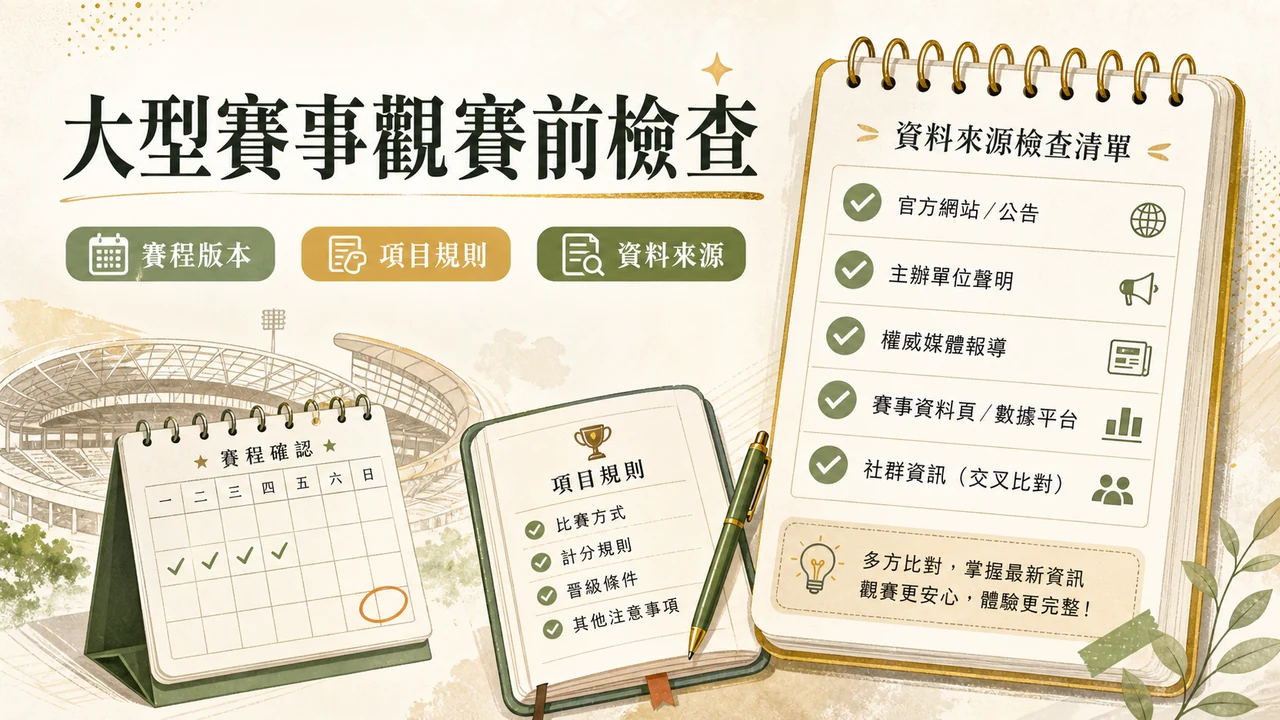 大型賽事觀賽與投注前檢查：賽程、規則與資料來源｜CCLIVE