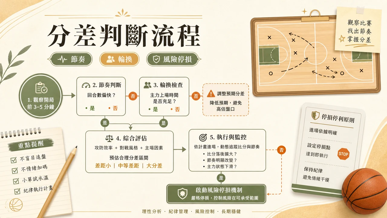 CCLIVE 分差判斷流程，節奏、輪換、風險停損檢查重點