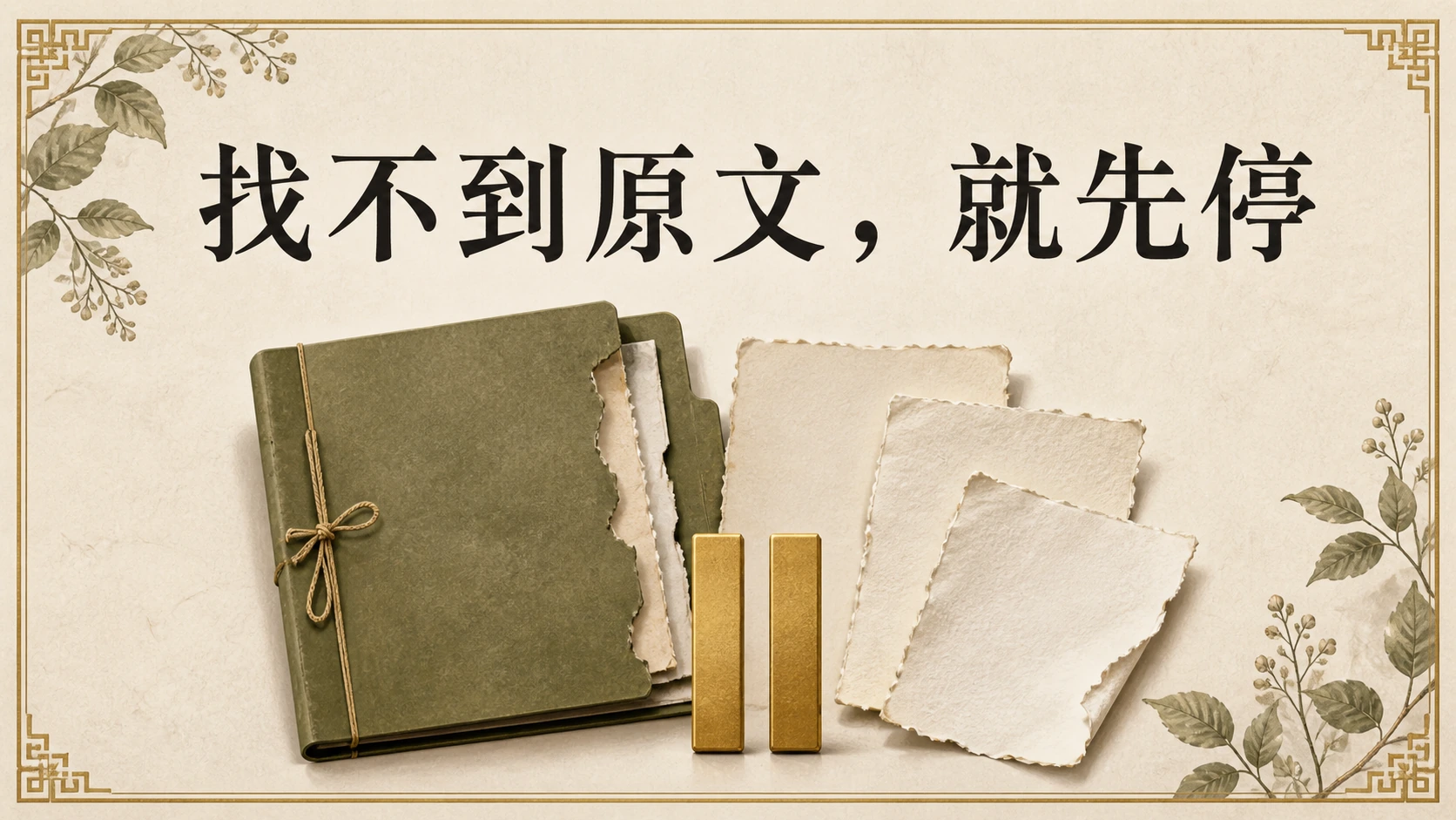 缺少原文的資料夾與暫停標記,表示不完整資料不可推論。