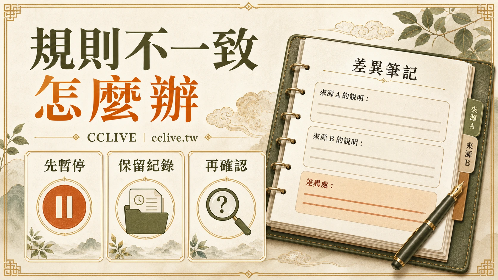 規則說明不一致怎麼辦？暫停、保留紀錄、再確認