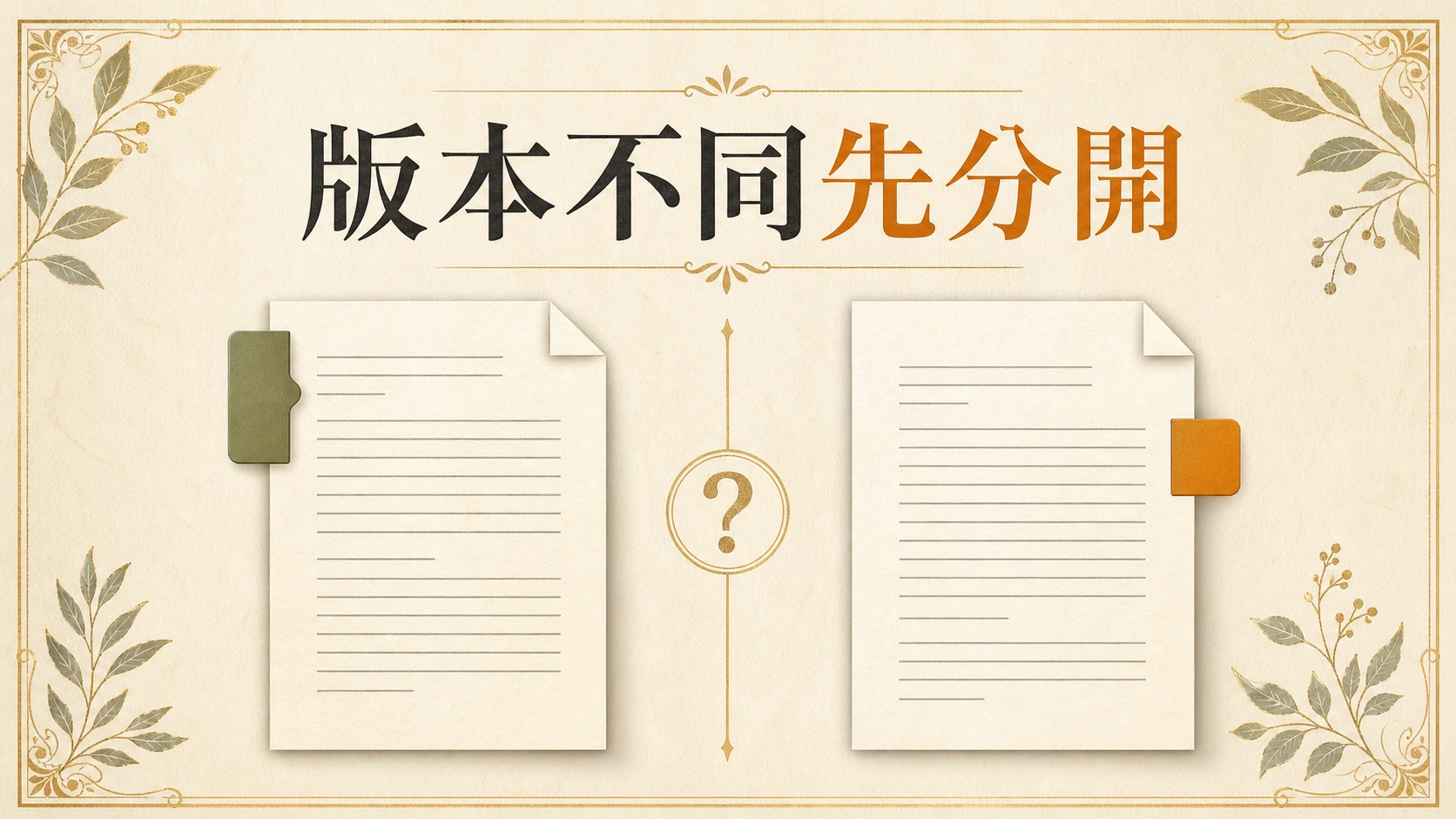 兩份文件以版本與例外欄位對照，中央保留未知標記