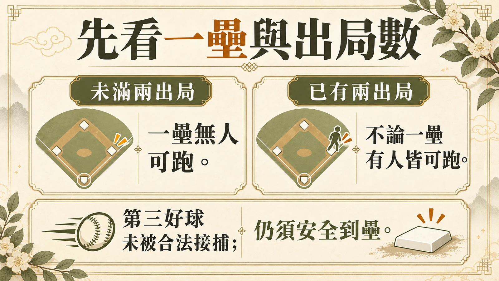 先看一壘與出局數